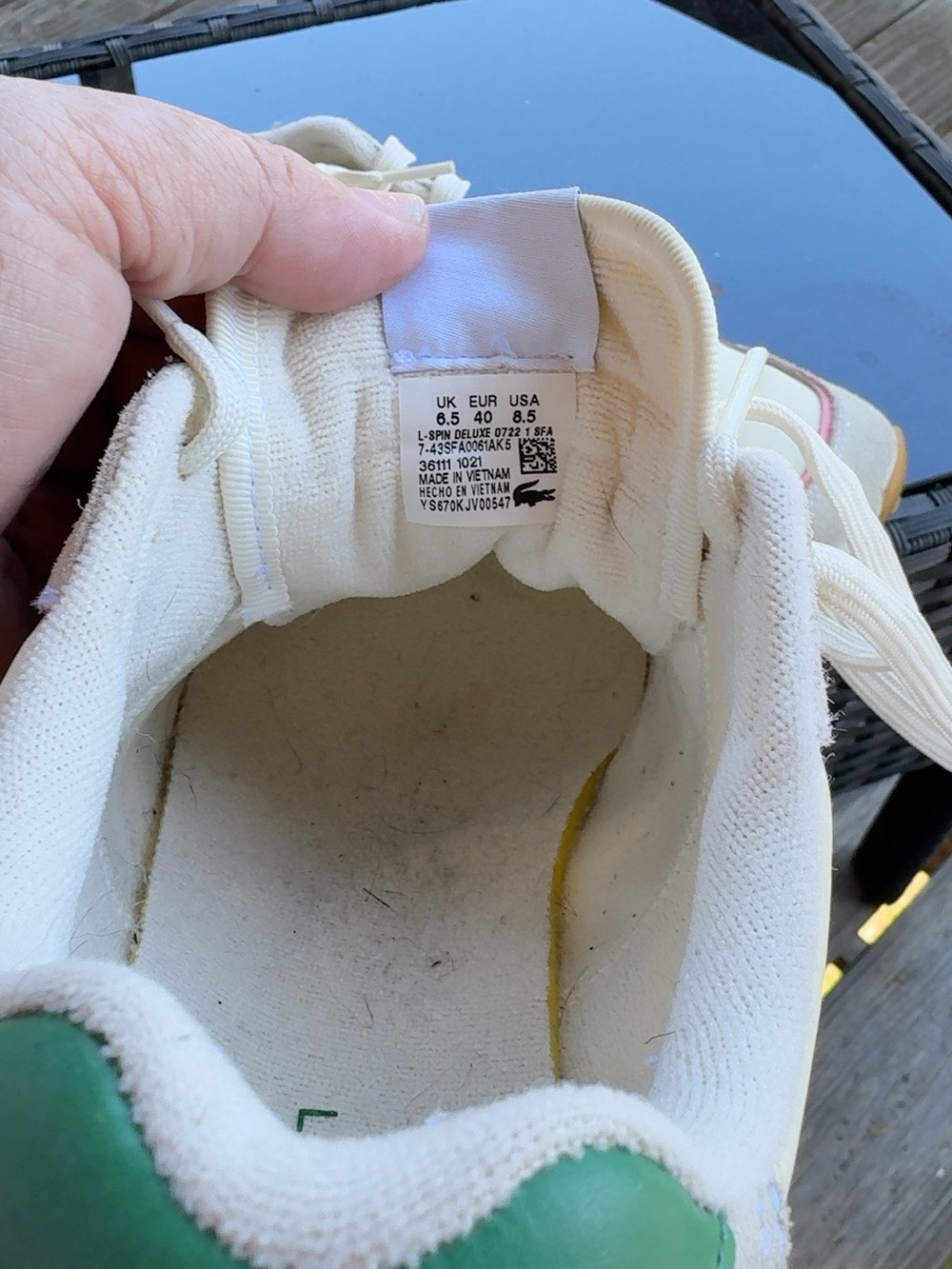 Lacoste Cream and Pink Athletic Retro Runner Sneakers - Picture 4 of 4